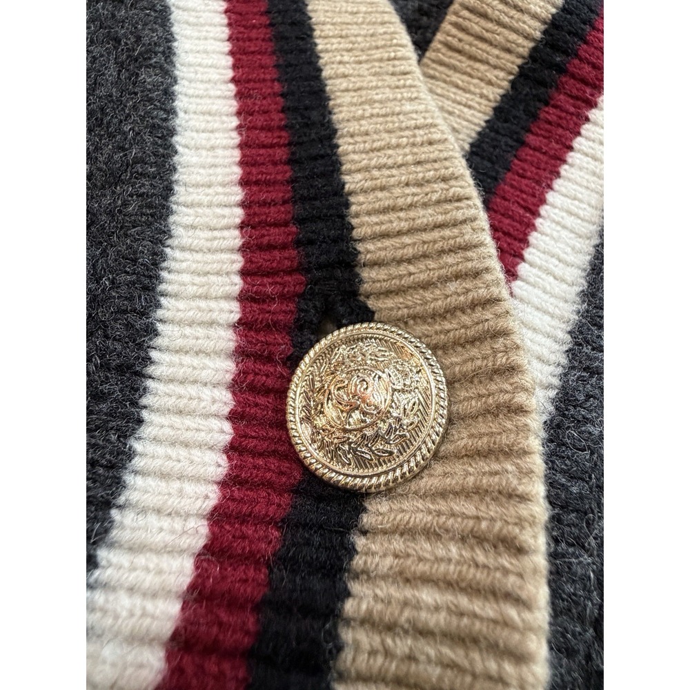 Sandro Paris Cardigan Wool Cable Knit Varsity Size 2, US Medium Monogram S - Picture 8 of 15